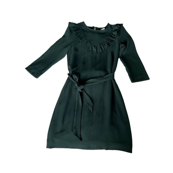 H&M Women's Mini Dress, Long Sleeves Size 4 Dark Green - Picture 1 of 12